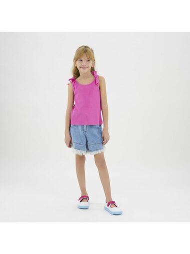 شورت جین دخترانه پانچو کد  2411GK07002 - 17234