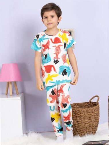 ست پیژامه پسرانه Elmas Kids کد  S4NV07Z4