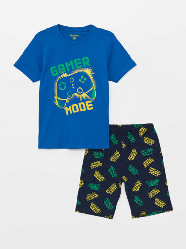 ست پیژامه با شلوارک پسرانه LCW Kids کد  S3DI18Z4