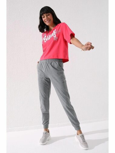 دویدن پایین تنه گرمکن ورزشی زنانه TOMMYLIFE کد  T07BY-94561